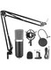 Generic Condenser Microphone With Suspension Scissor Arm Stand And Shock Mount Clamp Kit 1834700252 Black