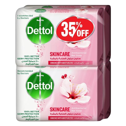 Dettol Anti Bacterial Soap Skincare 120 Gram 4 Pieces 35%Off