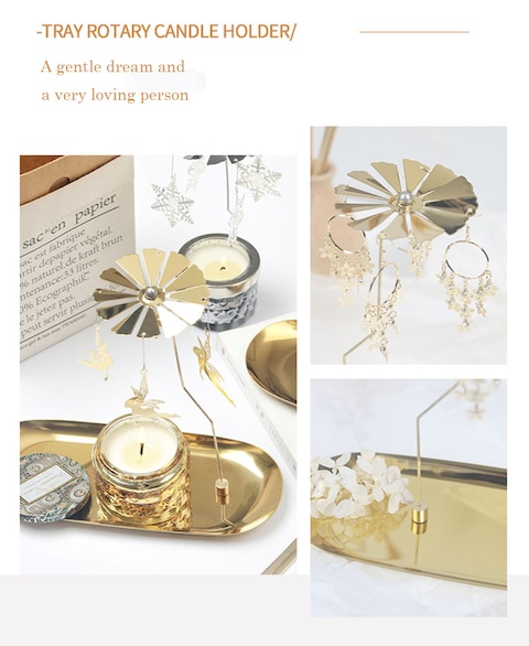 Scented Candle Carousel Tray Rotating Candle Holder-Romantic Home And Dinner Candle Holder