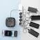 Porodo 4in1 Station 5000mAh PD20W Power Bank with Integrated Kick Stand and 2 Type and 2 Lightning Connector - Black