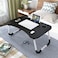 Foldable Laptop Bed Table Multi-Function Lap Bed Tray Table with Storage Drawer and Water Bottle Holder, Serving Tray Dining Table with Slot for Eating, Working on Bed/Couch/Sofa - Black, LT3-BLK