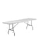 Bi-Fold Granite Plastic Folding Table With Carrying Handle White