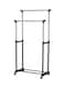 Generic - Double Pole Clothes Hanger Black/Silver 84.5x43centimeter