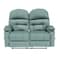In House Velvet Double Cinematic Recliner Chair With Cups Holder - Light Turquoise - NZ80