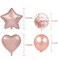 Party Time Rose Gold Party Decorations Supplies 25 Pack Include Rose Gold Confetti Latex Balloons, Foil Star &amp; Heart Balloons, Love Banner Balloon and Ribbons for Valentine&rsquo;s day Engagement Bridal Sho