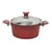 In House 13 Pieces Turkish Granite Cookware Set With Steel Lid - Red