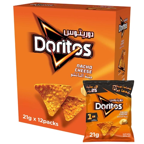 Doritos Nacho Cheese Tortilla Chips 21g Pack of 12