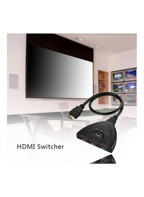 Generic 3-In-1 LED Light HDMI Auto Switch Adapter Black