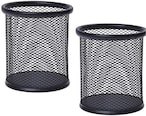 اشتري DELUXE PEN HOLDER ROUND METAL MESH AMT9172 BLACK SET OF 2 في الامارات