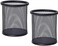 DELUXE PEN HOLDER ROUND METAL MESH AMT9172 BLACK SET OF 2