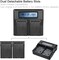 DMK Power DC-01 Dual LCD Battery Charger Compatible with Fujifilm NP-T125 and Fuji GFX 50S, GFX 50R, GFX 100, and VG-GFX1 Grip