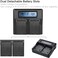 DMK Power DC-01 Dual LCD Battery Charger Compatible with Fujifilm NP-T125 and Fuji GFX 50S, GFX 50R, GFX 100, and VG-GFX1 Grip