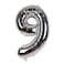 BalloonMark Metallic Number Aluminium Foil Balloon (Number 9) (40 Inch) (Silver Colour) - 1 Unit