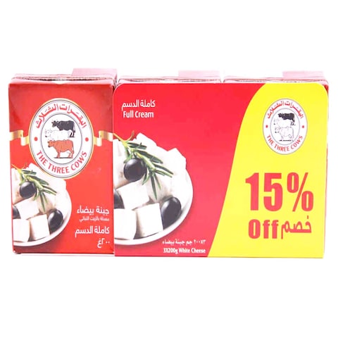 Buy The Three Cows Feta White Cheese 200g x Pack of 3 in Kuwait