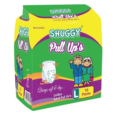 Shuggy Pull Up&#39;s Adult Diapers Pants Large 10 Count