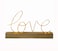 Golden Glowing LOVE Sign with Yellow LED Lights 36x22cm