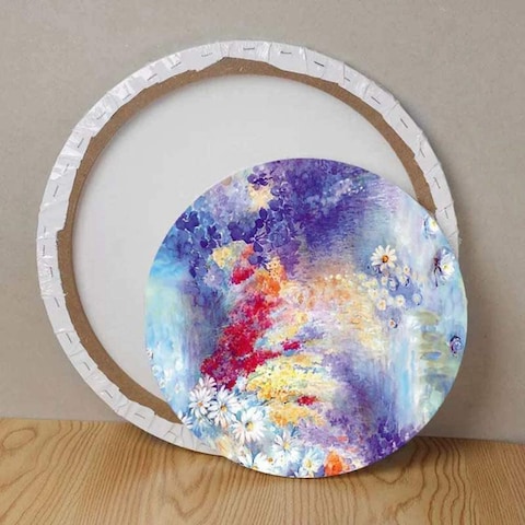 Generic Healifty Round Professional Stretched Canvas Wooden Painting Frame Stretched Canvas For Drawing Painting 1Pcs 30cm
