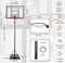 SKY LAND Sports Basketball Hoop   Basketball Goal on Wheels Adjustable Height 5 - 10 FT, 44&quot; Backboard For Adults &amp; Kids, Outdoor Basketball Stand, EM-1873
