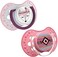 Lovi 2X Baby Silicone Soother | Pack Of 2 | Hygenic Cover | Protects The Sucking Reflex | Dynamic Tip | Boiling Water Sterilization | Indian Summer Collection | (Pink, 0-3 Months)