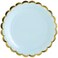 Pastel Blue Party Paper Plates, 7 inches Disposable Plates with Gold Foil Scalloped Edging for Weddings, Picnics, Baby Showers, Anniversary Decorations &amp; Birthday Party Supplies [6 Pack]