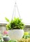 vsell24&nbsp;6Pc Round Hanging Flower Pot With Drainage Hole For Indoor Outdoor Balcony Garden Pots White 25X16Cm