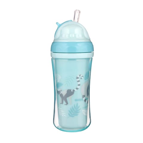 Canpol Double Wall Cup with Straw - Jungle Shape - Blue Color - 260ml