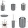 Bathroom Accessories Set of 8 Pieces Bathroom Accessory Set Soap Dispenser Toothbrush Holder Tooth Mug Soap Dish Toilet Brush Rubbish for Bathroom Home Decor (Grey)