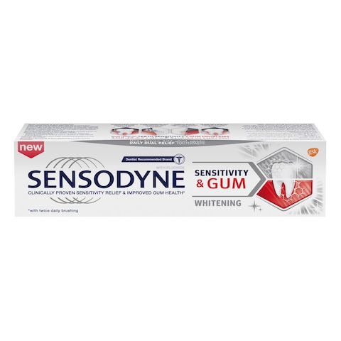 Sensodyne Sensitivity &amp; Gum Whitening For Sensitive Teeth &amp; Improved Gum Health 75ml