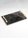 Lowha Decorative Acrylic Serving Tray With Gold Metal Handles And Emperador Marble Design 20x30 cm