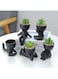Generic Ceramic Succulent Black Plant Pot Creative Human Shaped Small Cactus Pots Flower Pots Mini Plant Planters For Desktop Usage Home Decoration, Man 6