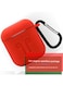 Generic Thickened Silicone Protective Case For AirPods With Carabiner Red