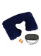 Generic Soft Travel Pillow With Eye Cover And Ear Plugs Blue