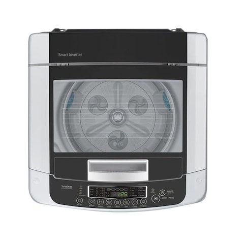 LG 13kg Top Load Fully Automatic Washing Machine, Silver, T1369NEHTF, Smart Inverter Control, Turbo Drum, Smart Diagnosis