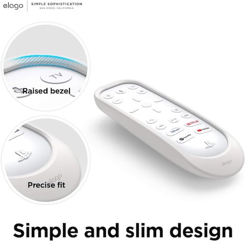 elago Silicone Remote Case Compatible with Playstation 5 Media Remote Cover Durable Silicone Construction, Slim and Ergonomic Design, Drop Protection - White
