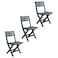 Esqube Folding Chair, Patio And Outdoor Beach Chair, Grey - Pack Of 3