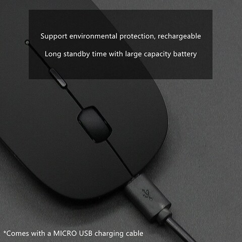 Generic T/H2.4G Rechargeable Wireless Mouse, Silent Business Wireless Optical Mouseblack