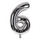 BlowPartyCo Metallic Number Aluminium Foil Balloon (Number 6) (40 Inch) (Silver Colour) - 1 Unit