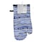 LA Collection 170 GSM Cotton Stripe Printed Oven Mitten Navy 17x32cm
