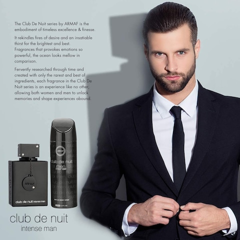 Armaf Club De Nuit Intense Set For Men: Eau De Toilette 105ml + Perfumed Body Spray 200ml