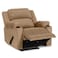 In House Velvet Classic Cinematic Recliner Chair With Cups Holder - Light Brown - Lazy Troy