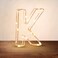 Golden Letter K Glowing with LED Lights 25cm