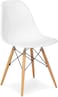 GDF Modern Dining Chair Plastic Shell With Wooden Legs White-  Model JEAM1, GDF-JEAM1 (No warranty for furniture items)
