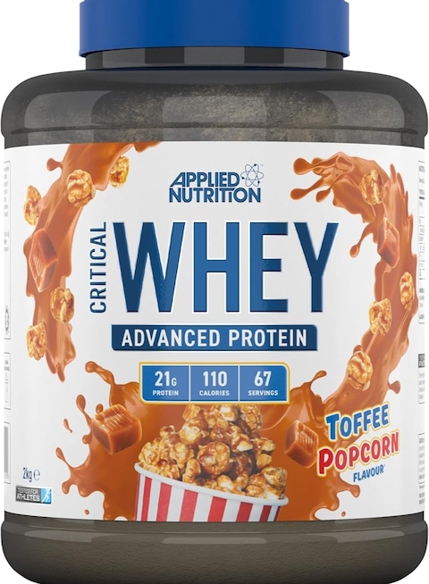 Applied Nutrition Critical Whey Blend, Lean Muscle Growth, Workout Recovery, Bodybuilding Fuel, Toffee Popcorn Flavor, 2kg