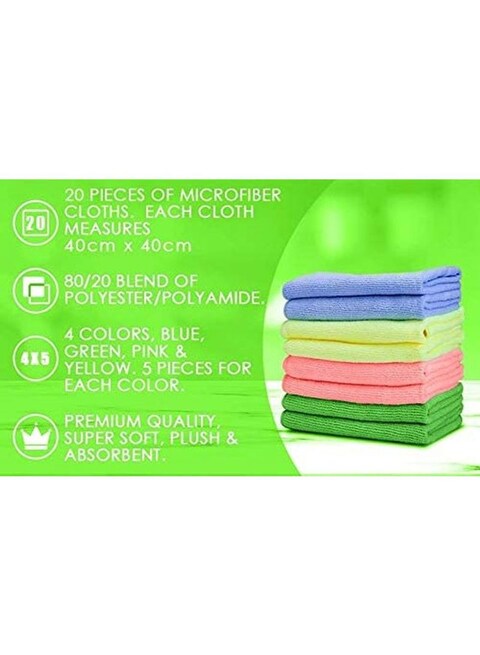 Marrkhor 8-Piece Microfiber Cleaning Cloth Set Multicolour