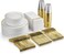 Aiwanto 350pcs Disposable Dinner Set Disposable Plates Set Party Birthday Occasion Food Plate Set Golden