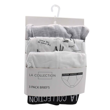 La Collection Briefs For Men S 3 Pieces Grey Marl/White