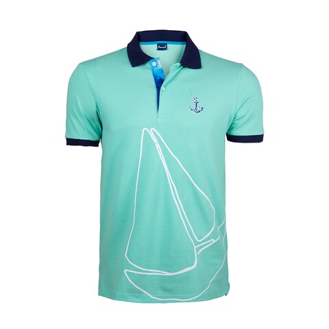 Anemoss Marine Men&#39;s Polo Collar T-shirt, Short Sleeve Golf Tennis T-shirt, 100% Cotton, XL Size, Mint Green