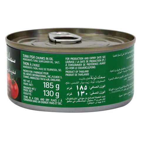 Delmonte Tuna Chunk In Sunflower Oil 185G