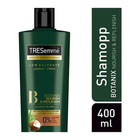 Tresemme Shampoo for Nourish and Replenish with Coconut Milk and Aloe Vera - 400 Ml