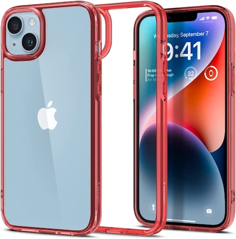 Spigen Ultra Hybrid designed for iPhone 14 Plus case cover - Red Crystal